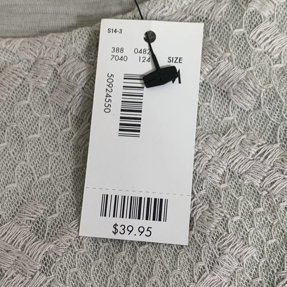 The Limited Top Womens Medium Gray Embroidered Abstract Slubbed Casual Blouse - Picture 7 of 11